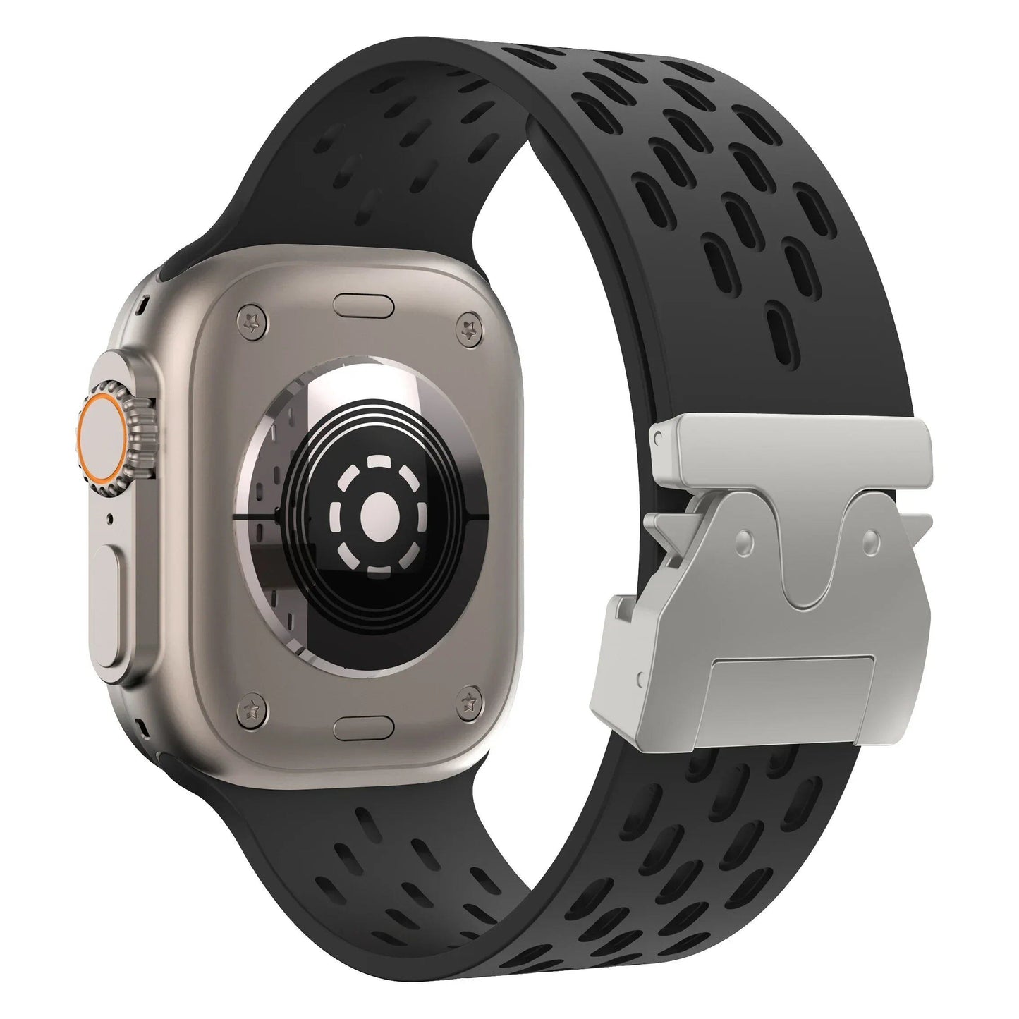 Breathe Silicone Band for Apple Watch - Compatible with Series 10/9/8/7/6/5/4/SE/Ultra 2 (including 49mm) and sizes: 46mm/45mm/44mm/42mm. Band Colors: 42mm, 44mm, 45mm, 49mm, S10-46mm. Ships from: Parallel Import.