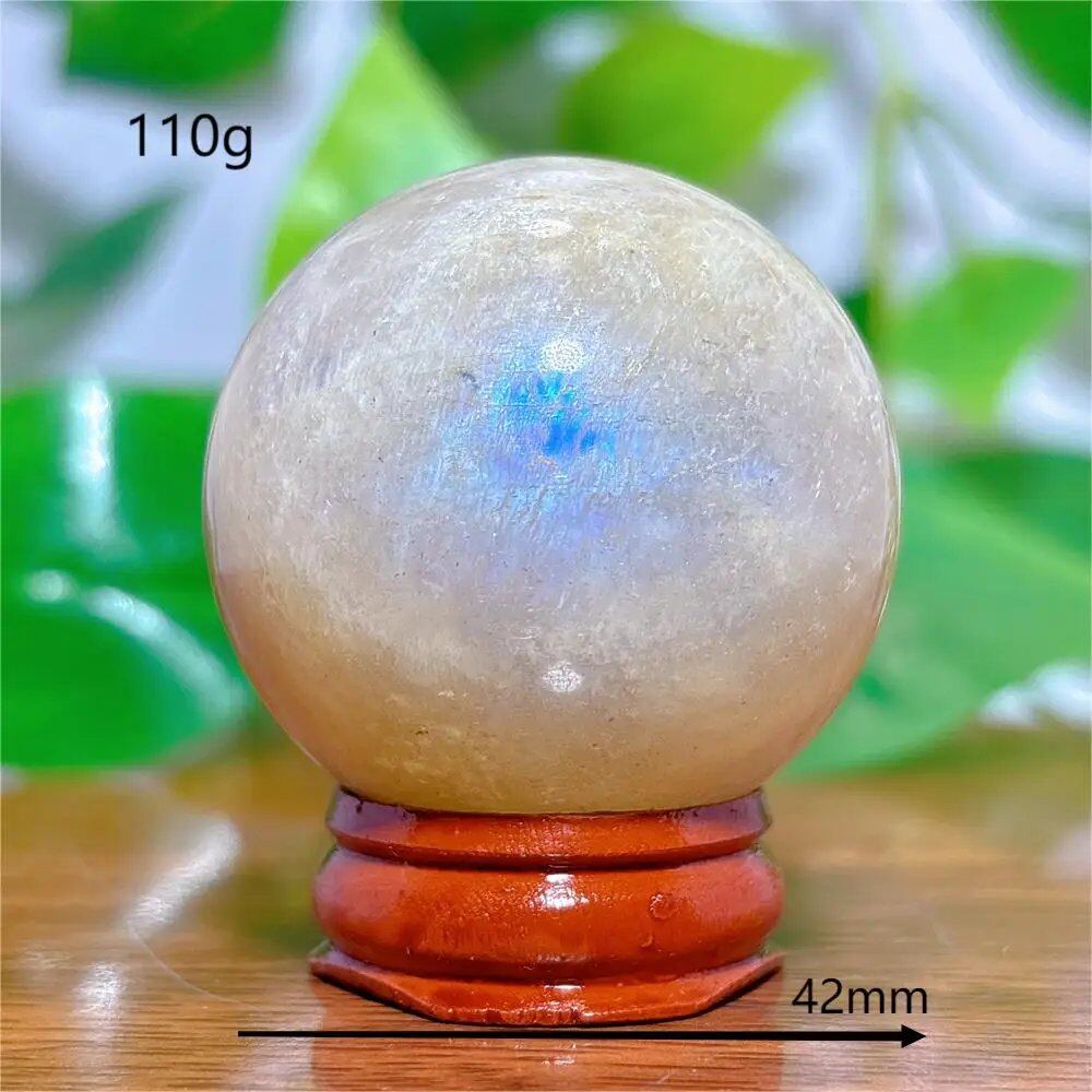 Moonstone Sphere Crystal, Natural Quartz Stone, Home Decor, Mineral, Reiki, Craft, Gift, Energy, Healing, Spiritual, Love, with Stand, Parallel Import