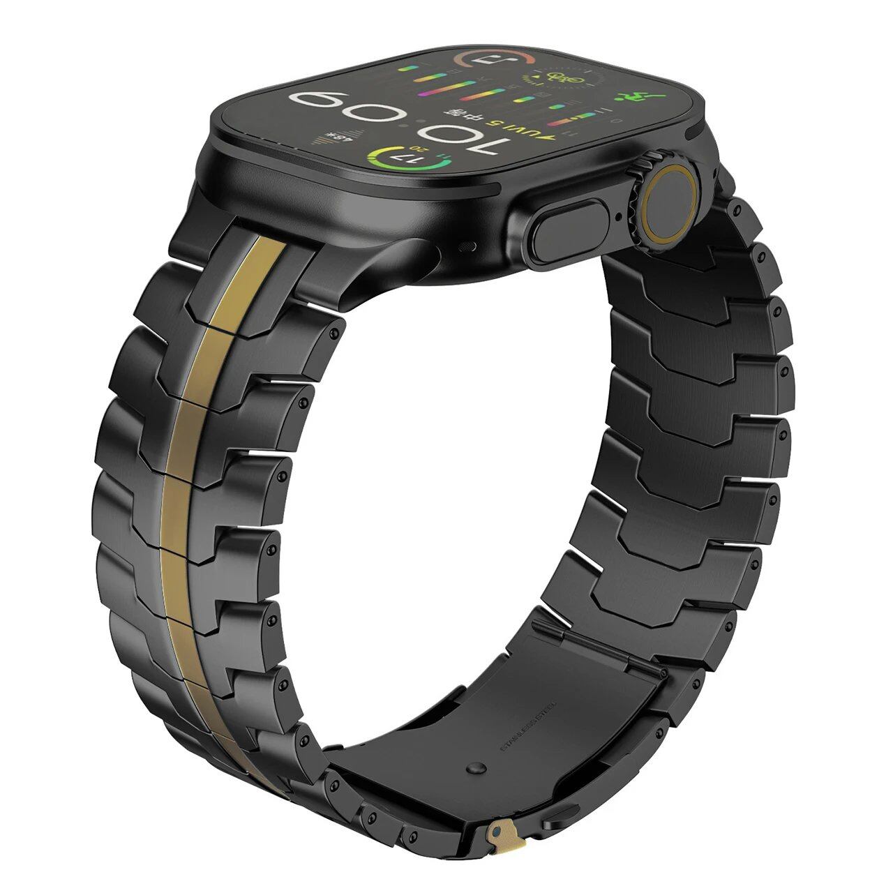 Apple Watch Ultra 2 Titanium Strap - Compatible with 49mm, 46mm, 45mm, 44mm, and 42mm iWatch 10/9/8/7/SE Stainless Steel Bracelet Sizes: Parallel Import