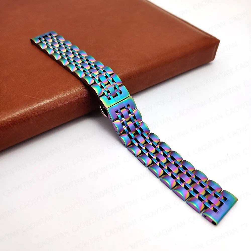 22mm and 20mm Stainless Steel Bands for Samsung Galaxy Watch 3, 4, 5 (45mm), Gear S3 (46mm and 42mm), and Active 2 (40mm and 44mm) - Compatible with Amazfit BIP 2 and GTR. Band Color: mm; Ships from: Parallel Import