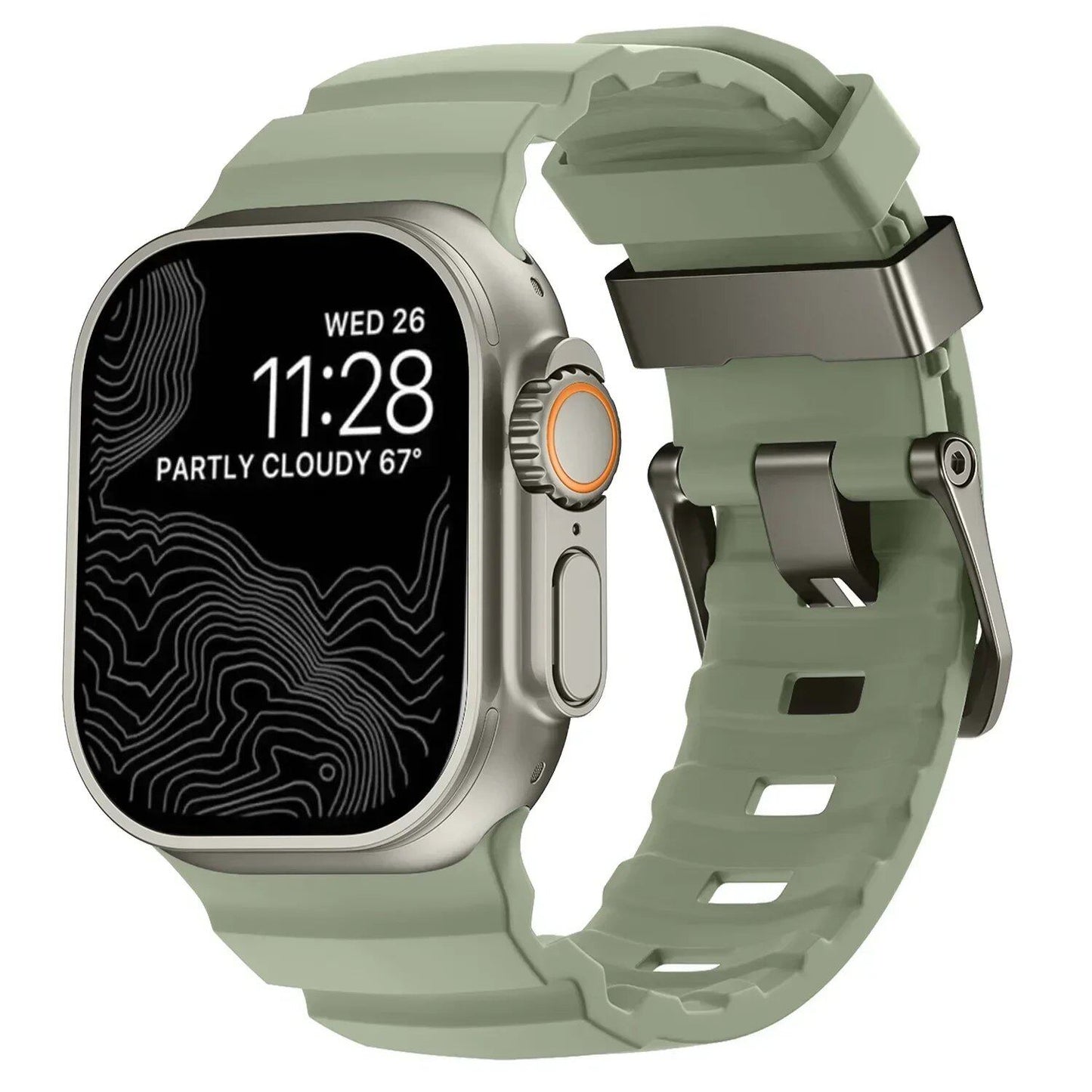 Sport Silicone Band & Titanium Metal Bracelet Strap for Apple Watch Ultra 2/10/9/8/7/6/SE/5/4 - Compatible with iWatch 42mm/44mm/45mm/46mm/49mm Band Colors: mm Parallel Import