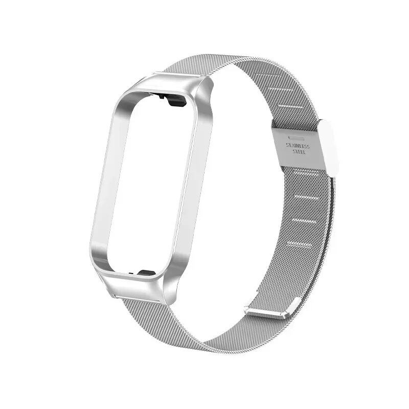 Stainless Steel Metal Strap for Xiaomi Mi Band 8 Active - Metal Wristband Compatible with Smart Band 8 Active, Band Color: Parallel Import