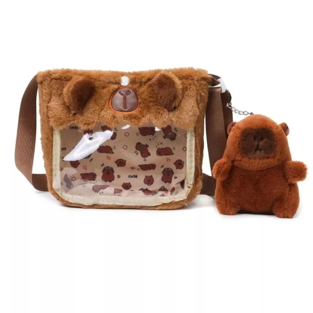 ニューカピバラ ぬいぐるみ リュック ショルダーバッグ カピバラ ぬいぐるみ バックパック 動物 学生 スクールバッグ カップル 並行輸入品