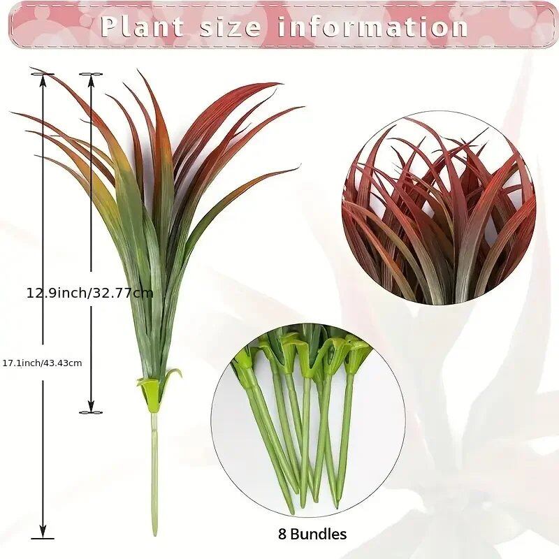 1/4-Piece UV-Resistant Artificial Outdoor Plants - Tall Grass, Tropical Flowers and Shrubs - Perfect for Year-Round Indoor Use (Imported)