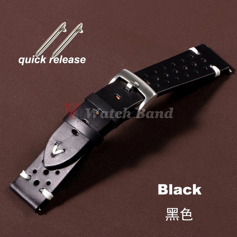 プレミアム本革ストラップ 20mm 22mm クイックリリース オイルワックス加工 変色加工 牛革 ウォッチバンド ビジネス メンズ レディース ストラップ バンドカラー:mm 並行輸入品