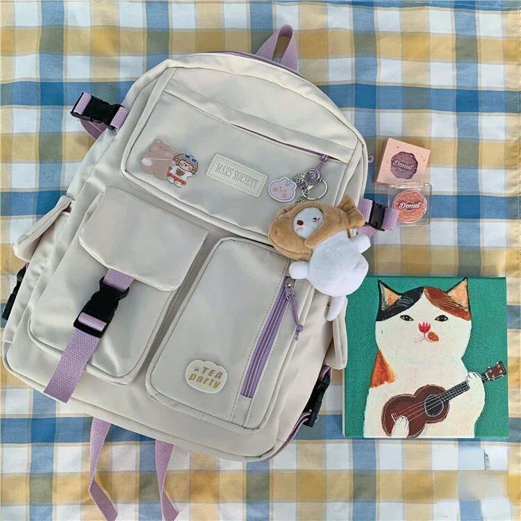 女子用 学生リュックサック 韓国風 ハラジュク スクールバッグ かわいい 通学カバン 新作 サイズ:バッジ4個付き;色 並行輸入品