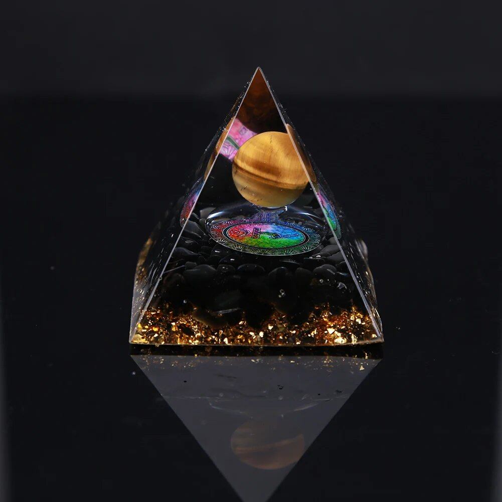 エネルギー発生器 オーゴン・ピラミッド アメジスト&ペリドット ヒーリング天然水晶 レイキ・チャクラ発生器 オーゴナイト・ピラミッド 瞑想ツール ;発送元: 並行輸入品