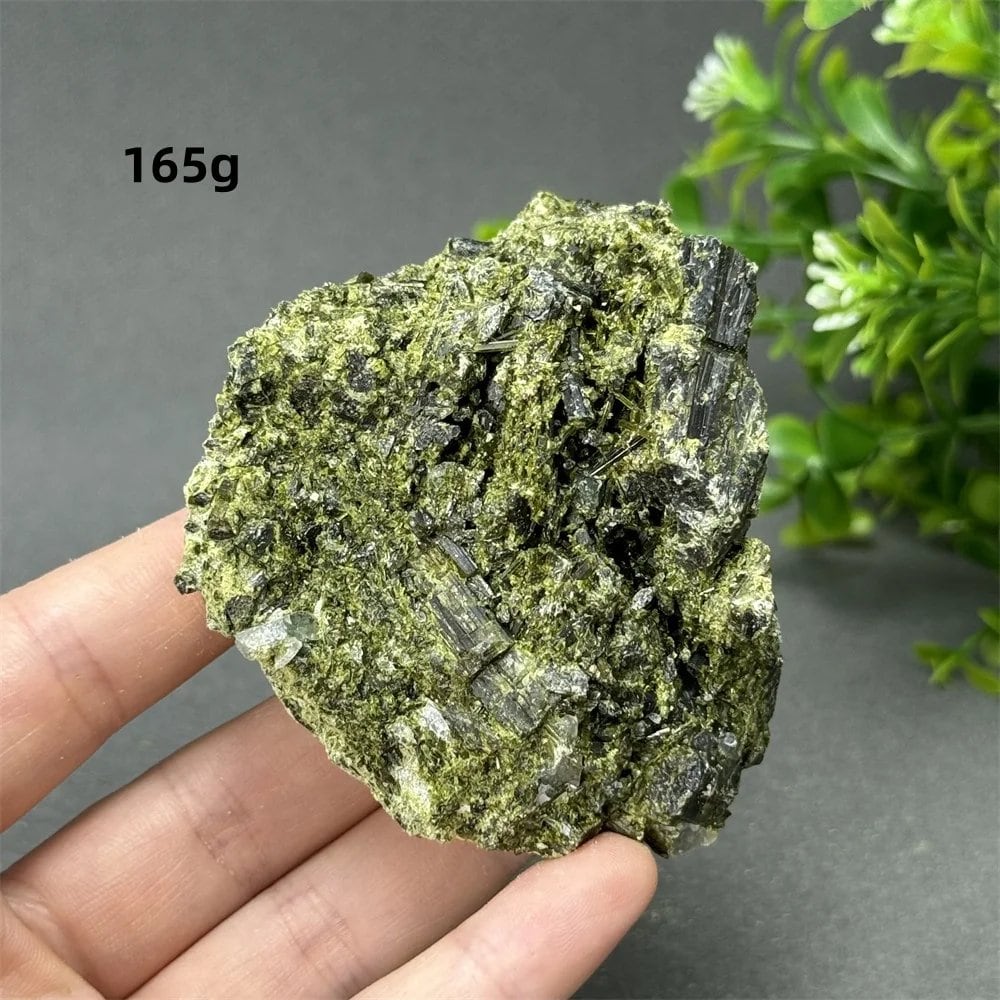 Natural Green Tourmaline Rough Stone Specimen Collection for Aura Healing, Meditation, and Energy Chakra Use. Gemstone Home Furnishing Gift. Parallel Import.