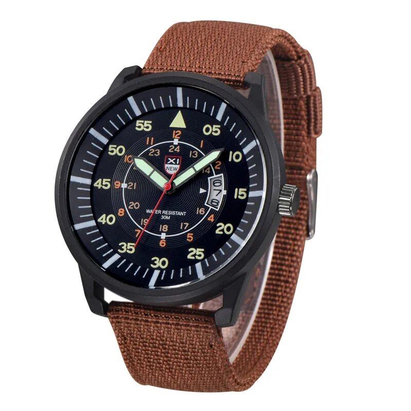 XINEW Men's Watch, 2024 New Arrival, Nylon Band, Simple Sport Quartz Movement, Date Function, Fashion Gift for Men; Customizable: Yes; Ships from: Parallel Import