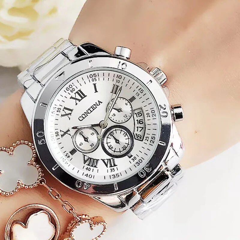 Luxury top brand women's watch, simple stainless steel, stylish, elegant quartz watch for women, parallel import