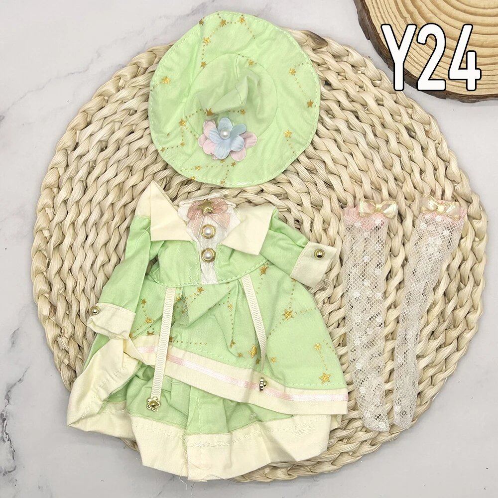 1/6 Scale BJD Doll Clothes Full Set (30cm) Anime Cute Reborn Doll Skirt, Hat, and Head Dress for Girls, Gift, Dress-Up DIY Dollhouse Toy, Parallel Import