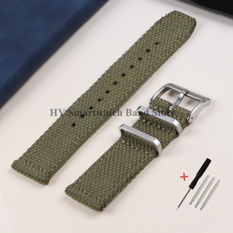 Cotton-Nylon Watch Strap, Military Sport Band, Compatible with Huawei Watch GT2/GT3, Quick Release Bracelet for Tudor, Band Color: mm, Parallel Import