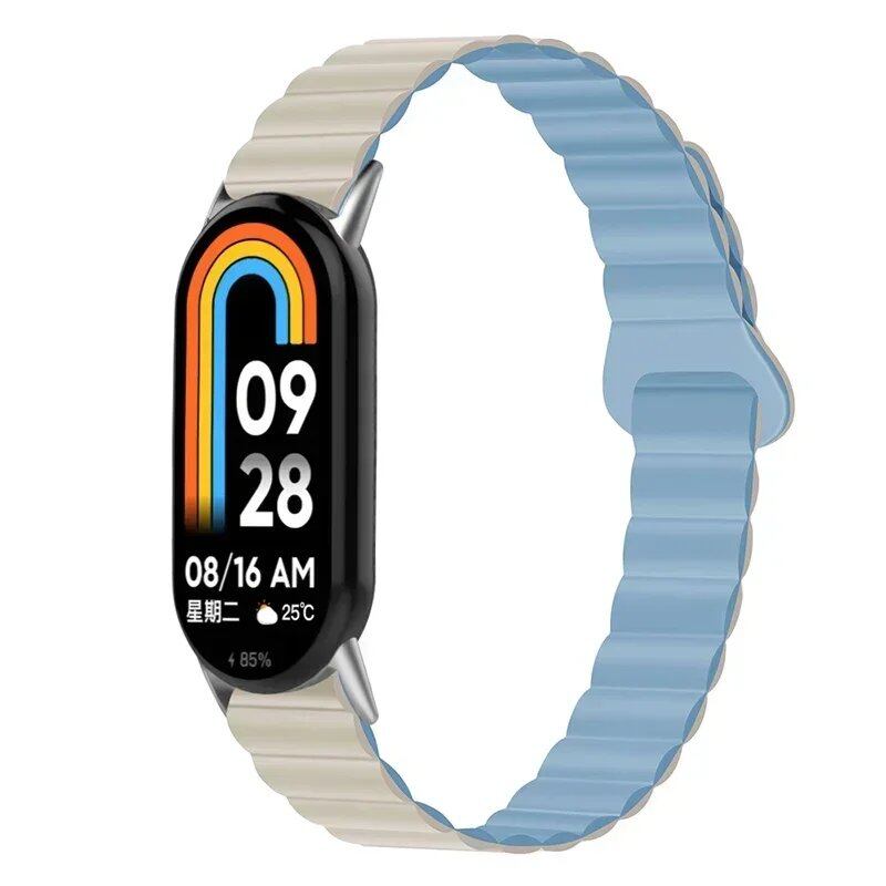 "Xiaomi Mi Band 8/9 Silicone Magnetic Strap, Sports Wristband, Accessory, Bracelet with Watch Case" Band Color: Parallel Import