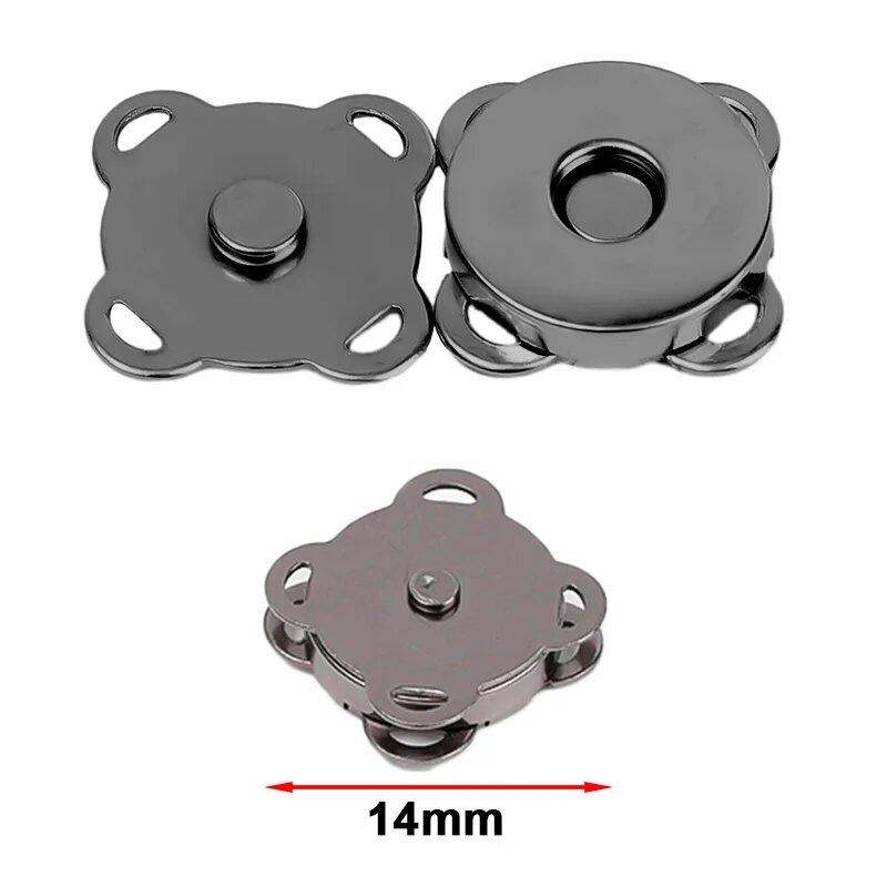 1/10 Set Magnetic Snap Buttons, Metal Invisible Sew-On Buttons with Locking Closures for Wallets, Bags, Clothing, and DIY Crafts, Size: mm, Parallel Import