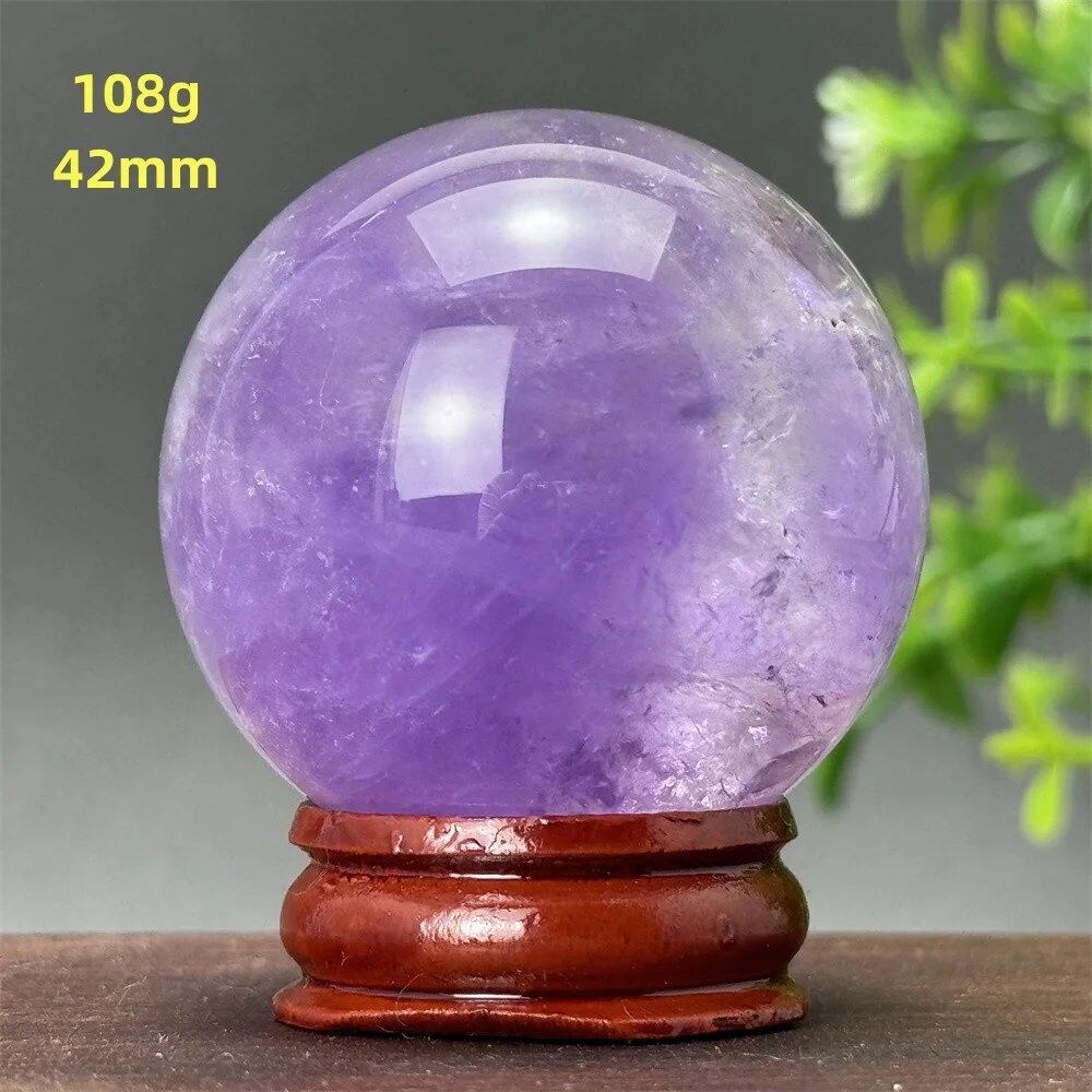 天然アメジスト ボール 水晶玉 ホームオフィスデコレーション エネルギー ウィッカ レイキ スピリチュアル 瞑想 魔術 占い カラー: 並行輸入品