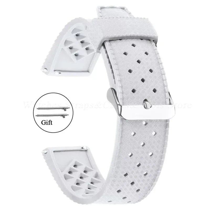 Premium-grade Tropic Silicone Watch Strap, 20mm, 22mm, Seiko, Oris, Omega, Quick Release, Diving, Waterproof, Rubber Bracelet, Band Color: mm, Parallel Import