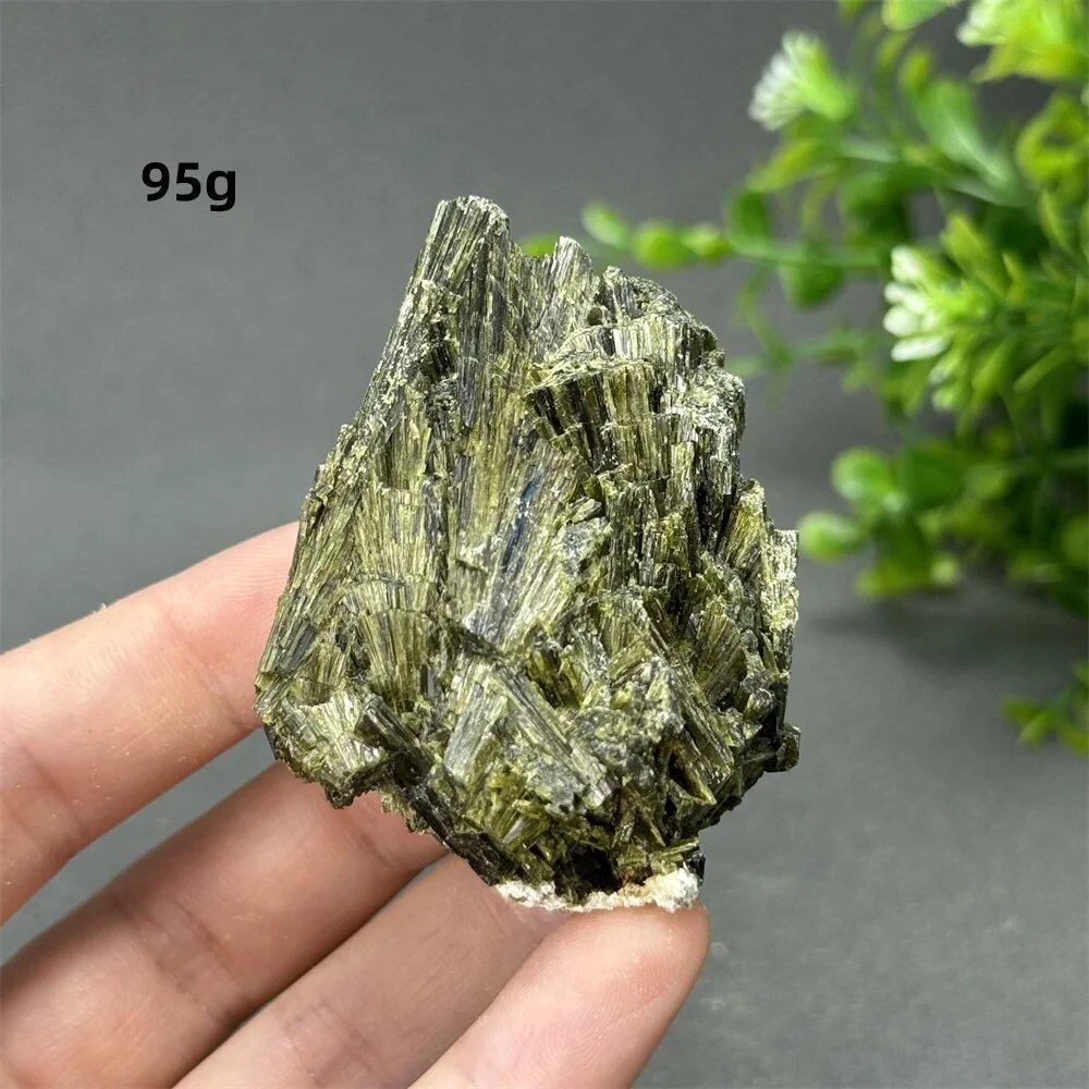 Natural Green Tourmaline Rough Stone Specimen Collection for Aura Healing, Meditation, and Energy Chakra Use. Gemstone Home Furnishing Gift. Parallel Import.