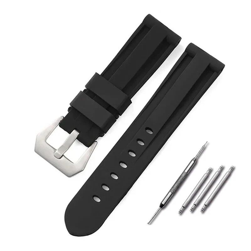 Silicone watch band compatible with Panerai, 20mm, 22mm, 24mm, 26mm, sports replacement strap, compatible with Omega, men's and women's rubber bracelet, band color: mm, parallel import
