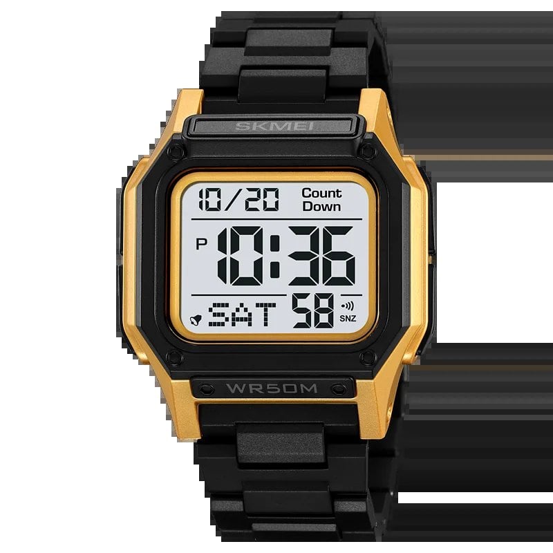 SKMEI Men's Waterproof Sports Watch with Countdown Stopwatch, Digital Watch, Dual Time Display, Fashionable Men's Clock; Imported