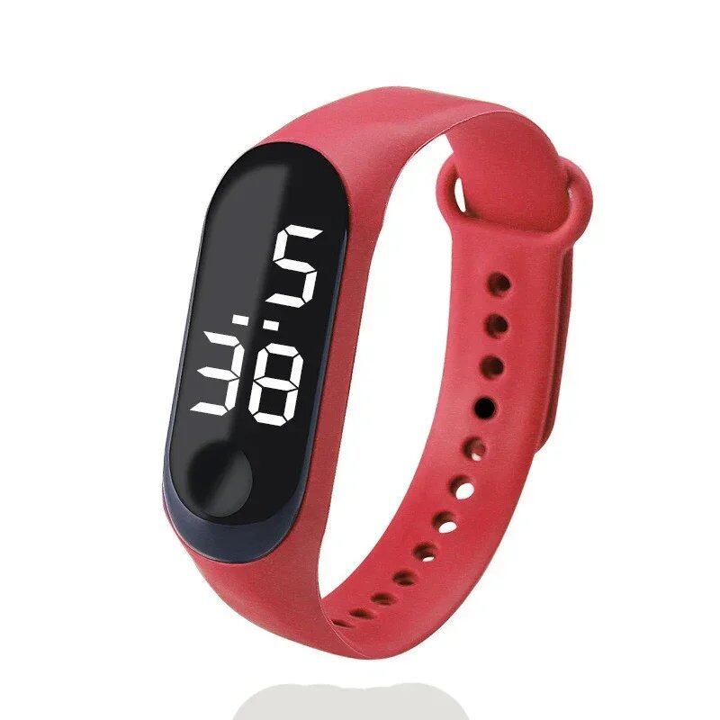 Kids' Fashion Sports Watch, Waterproof LED Digital Wristwatch with Ultra-Lightweight Silicone Slap, Unisex, for Kids and Teens, Parallel Import
