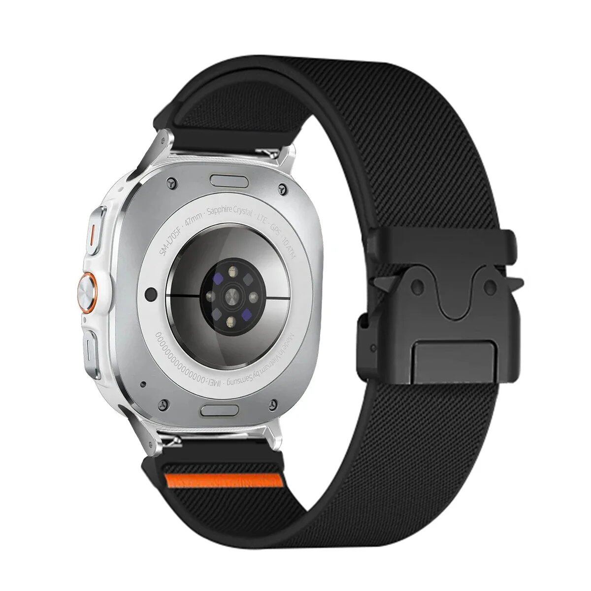 47mm Sport Nylon Bracelet Braided Loop Strap for Samsung Galaxy Watch 7 Ultra. Band Color: Compatible with Galaxy Watch 7 Ultra. Parallel Import.