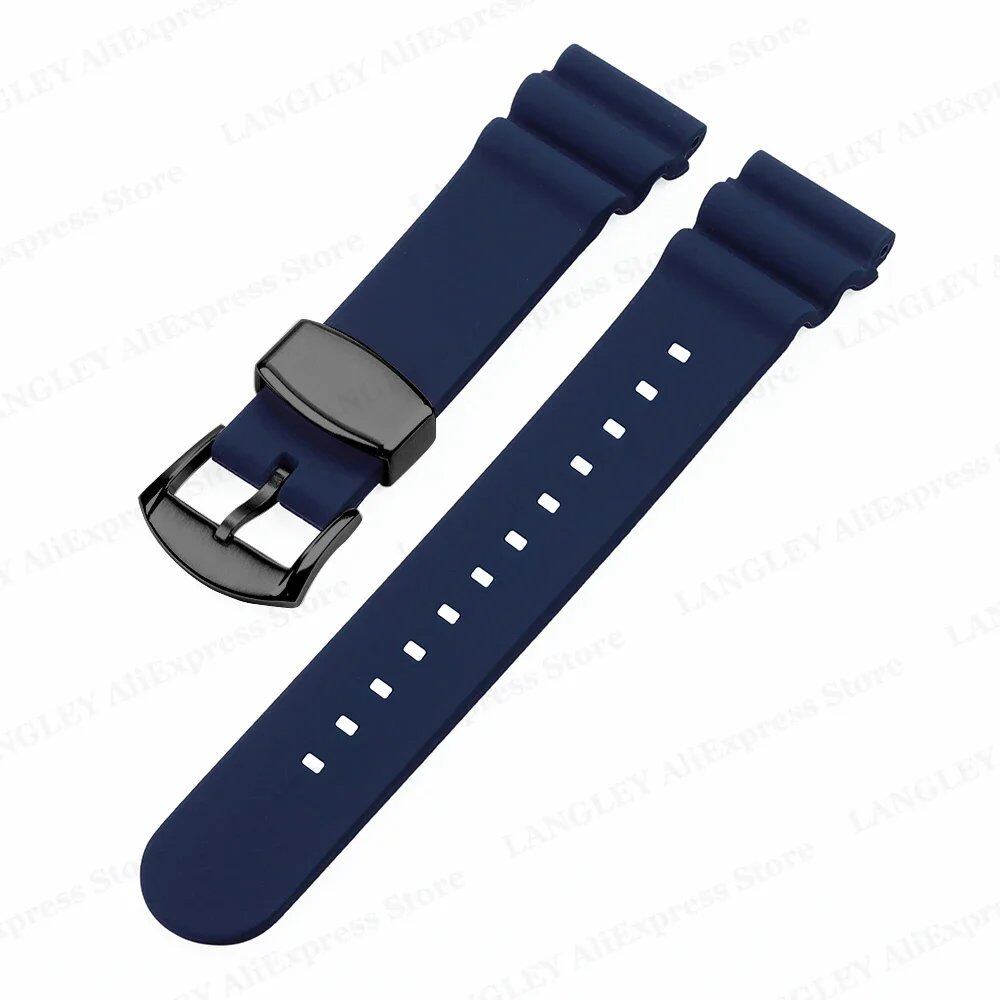SEIKO Diving Silicone Watch Band, 20mm/22mm, Compatible with SKX007/009, featuring Canned Abalone Shell and Water Ghost Design. Ring Clasp/Pin Buckle Bracelet. Size: No Logo; Band Color: mm. Parallel Import.