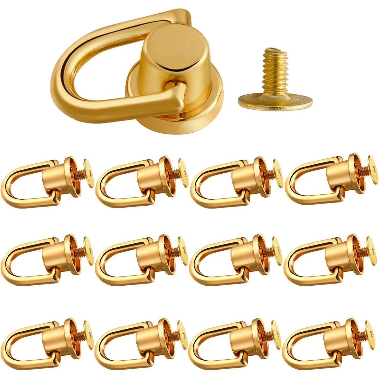 1/10 D-Ring Bag Clip Buckle, Retro Metal Double Buckle for Handbag Chain Handles, Strap Connections, Bag Hardware Accessories, Size: Parallel Import