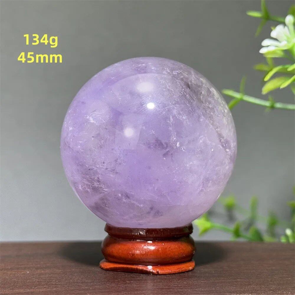 天然アメジスト ボール 水晶玉 ホームオフィスデコレーション エネルギー ウィッカ レイキ スピリチュアル 瞑想 魔術 占い カラー: 並行輸入品