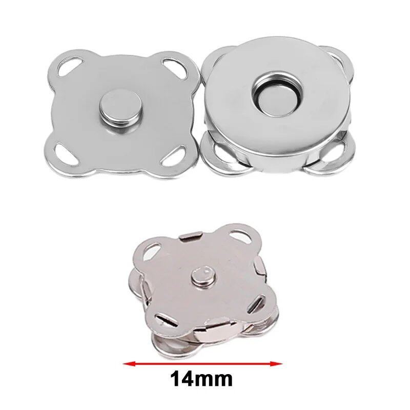 1/10 Set Magnetic Snap Buttons, Metal Invisible Sew-On Buttons with Locking Closures for Wallets, Bags, Clothing, and DIY Crafts, Size: mm, Parallel Import
