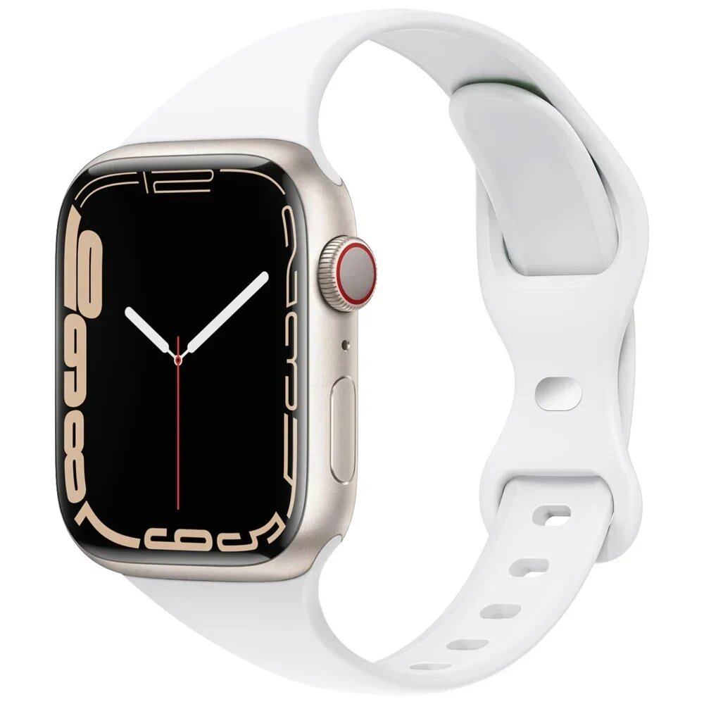 Waterproof Slim Silicone Sport Band for Apple Watch Ultra 49mm/Series 9-8-7 (41mm/45mm/44mm/40mm) - Compatible with iWatch 10 (46mm/42mm) Band Color: mm; Ships from: Parallel Import