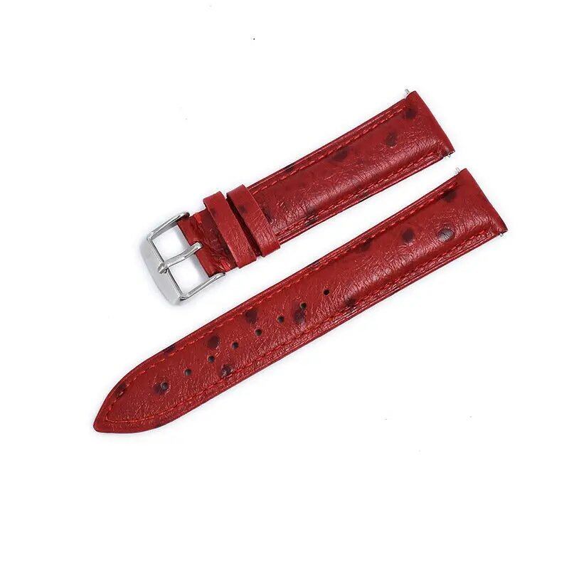 UTHAI P43 Ostrich Pattern Genuine Leather Strap, 18mm, 20mm, 22mm, Cowhide Leather, Quick Release Compatible, Smartwatch Accessory, Watch Band, Band Color: mm, Parallel Import