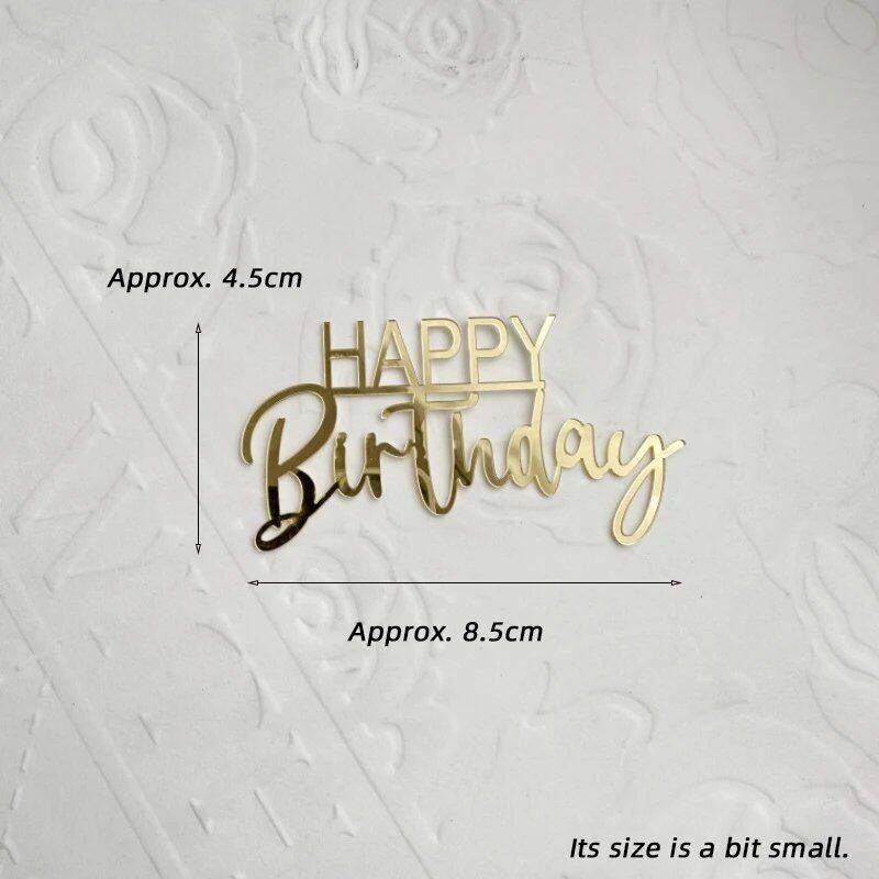 Set of 1, 3, or 5 Acrylic Birthday Queen Gold Cake Topper for Happy Birthday Party Side Cake Decorations. Size: Parallel Import.