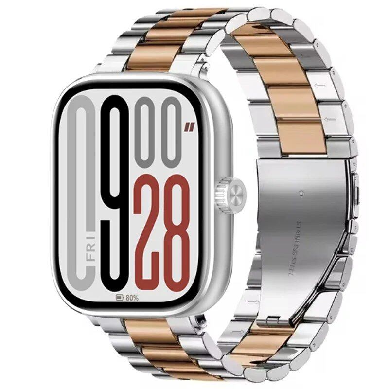 Metal Strap for Redmi Watch 5/4 - Compatible with Xiaomi Band 9 Pro / Mi Band 8 Pro, Comfortable and Breathable Replacement Wristband, Bracelet, Band Color: Black, Band Width: Parallel Import