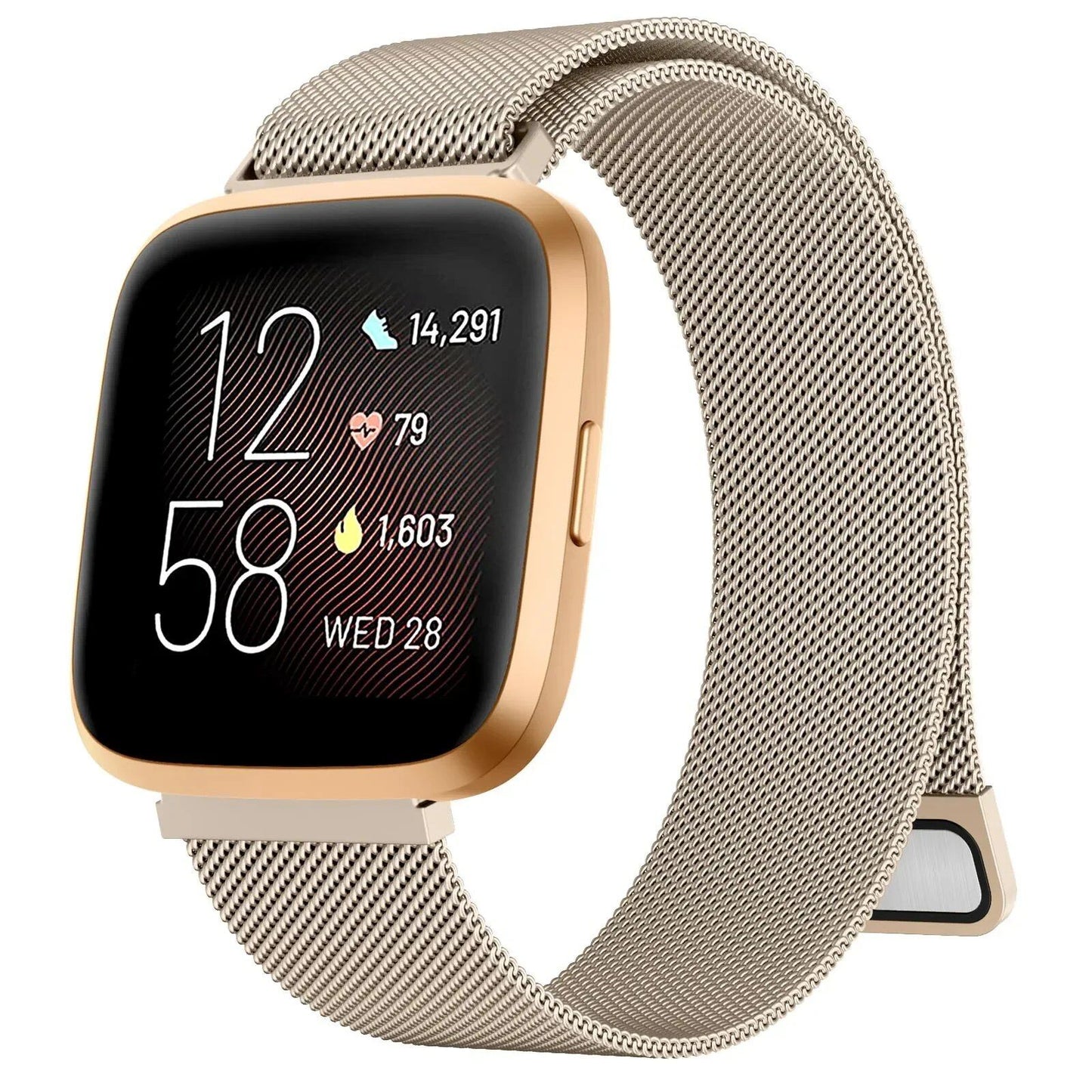 Metal Magnetic Strap Band Wristband for Fitbit Versa 1/2/3/4 and Sense 2, Band Color: Parallel Import