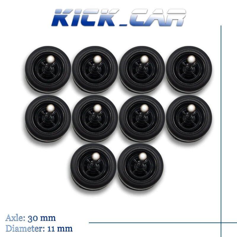 1/64 Scale 4-Spoke Wheels with Fixed Rubber Tires, Custom Parts for Toy Models and Diecast Cars, Compatible with Hot Wheels (Set of 5, for 5 Cars), Color: Parallel Import