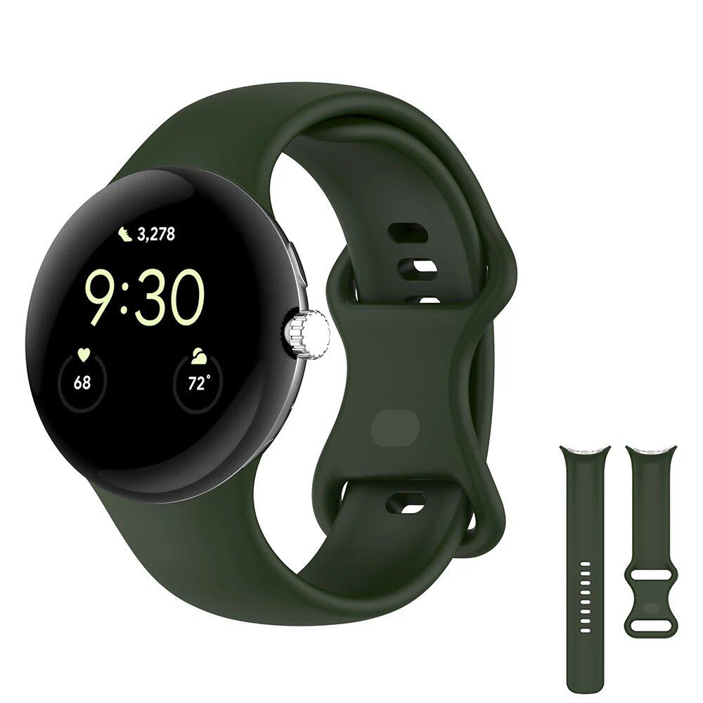 Google Pixel Watch 用 オリジナル シリコンバンド - メタルバックル スポーツブレスレット / Google Pixel Watch 2 対応 バンドアクセサリー サイズ:Pixel Watch 並行輸入品