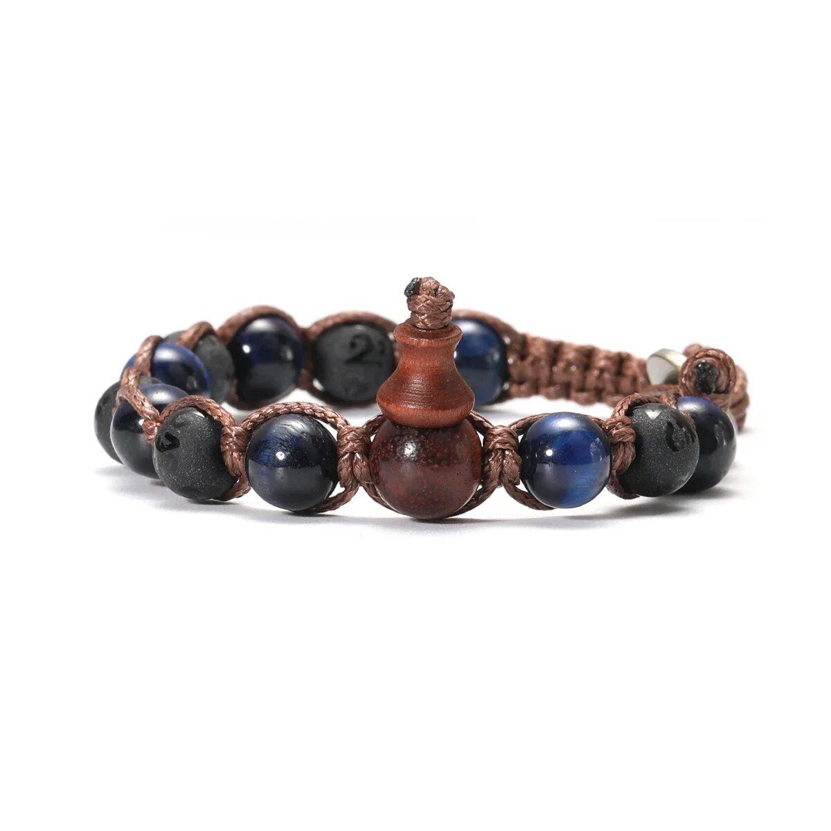 Natural Stone Prayer Bracelet, Tibetan Prayer Beads, Handmade Men's and Women's Bracelet, Yoga & Meditation Jewelry, Metal Color: Style, Parallel Import