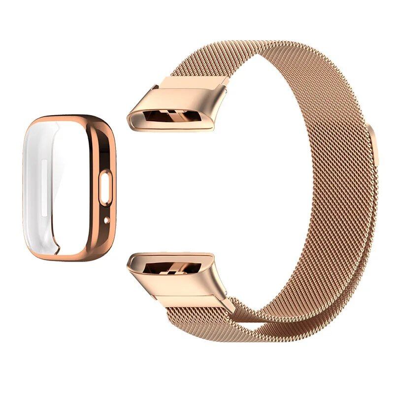 Metal Band for Redmi Watch 3 - Milanese Magnetic Loop Strap with TPU Case & Screen Protector, Redmi Watch 3 Compatible Bracelet, Size: Redmi Watch 3; Band Color: Parallel Import