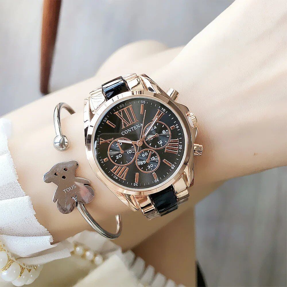 Luxury top brand women's watch, simple stainless steel, stylish, elegant quartz watch for women, parallel import