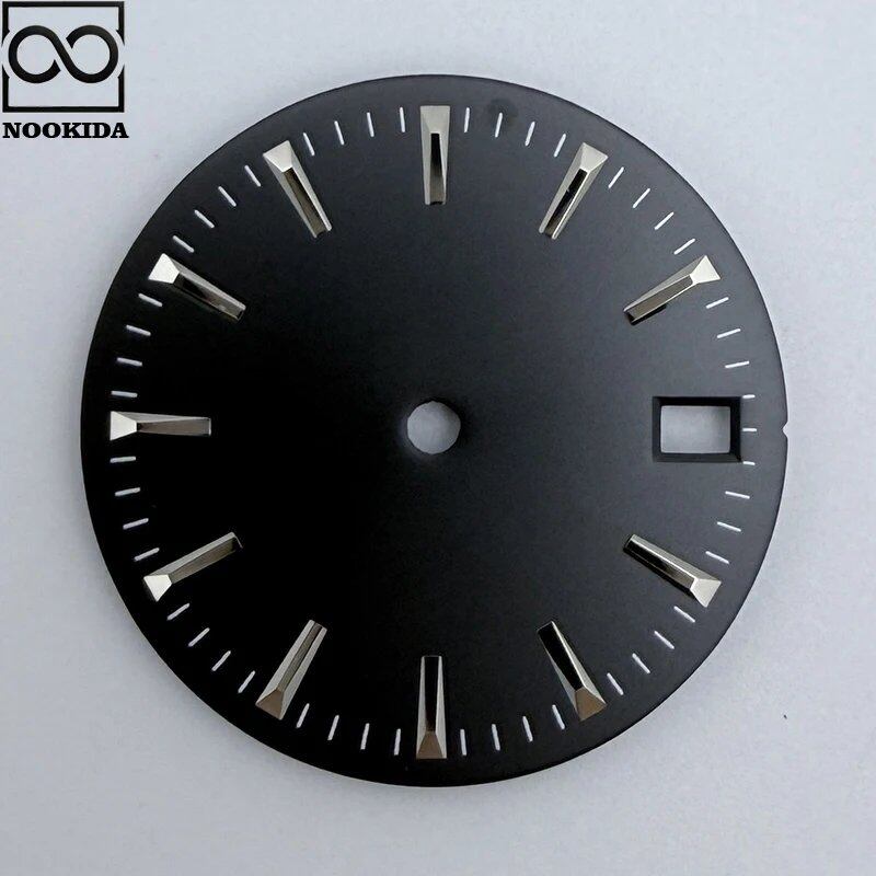 NOOKIDA 28.5mm Sunburst/Frosted Dial Watch with Calendar Window for NH35/NH36/4R/7S Automatic Movements, Color: Parallel Import
