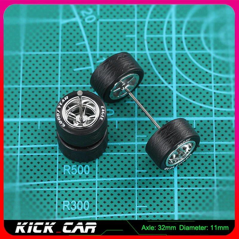 1/64 scale model car wheels with rubber tires, set of 4, ABS plastic, basic conversion parts for Hot Wheels, Tomica, and Mini GT. Color: WTS. Ships from: Parallel import.