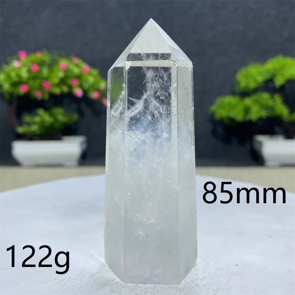 白水晶タワーワンド 六角オベリスク 研磨工芸品 天然原石 ミネラル標本 スピリチュアル瞑想ヒーリング 並行輸入品