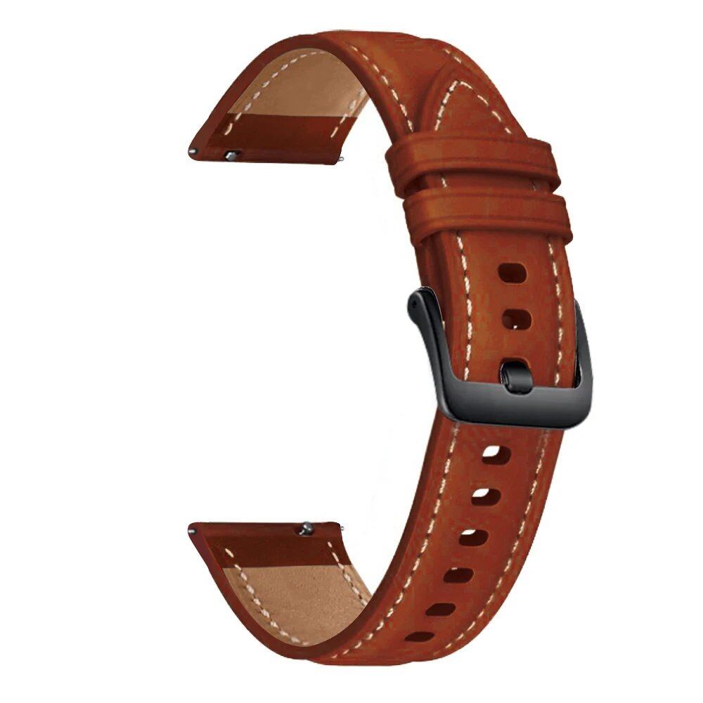22mm, 20mm Leather Bracelet for Samsung Galaxy Watch 3, 41, 45mm, 46mm, 42mm, Amazfit GTR, GTS, 4, 3, 2, Wristband, Huawei GT Compatible Watch Band, Band Color: Parallel Import