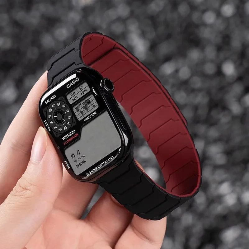 Silicone Band with Magnetic Strap for Apple Watch, Compatible with 46mm, 42mm, 49mm, 45mm, 41mm, 44mm, and 40mm Watches, iWatch Ultra 2/Series 10/9/8/7/6/SE/5/4/3, Band Color: mm, Parallel Import