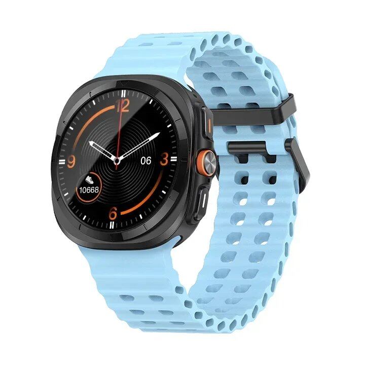 Galaxy Watch Ultra Marine Band, Silicone Sport Bracelet, Genuine Samsung Galaxy Watch 7 Ultra 47mm Strap, Band Color: ; Band Width: Galaxy Watch Ultra, Parallel Import