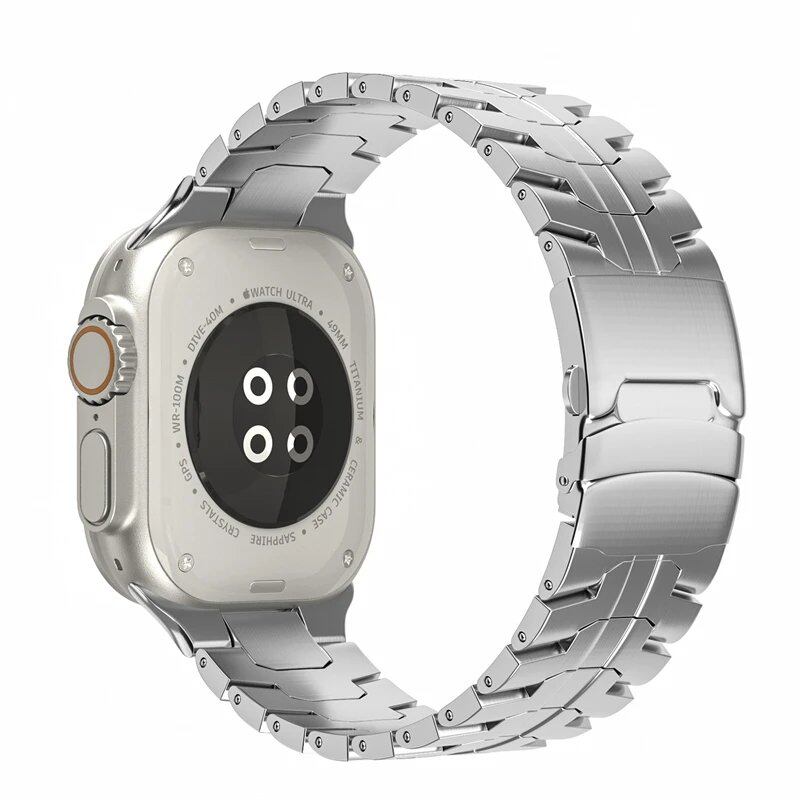 Apple Watch Ultra 2 Titanium Strap - Compatible with 49mm, 46mm, 45mm, 44mm, and 42mm iWatch 10/9/8/7/SE Stainless Steel Bracelet Sizes: Parallel Import