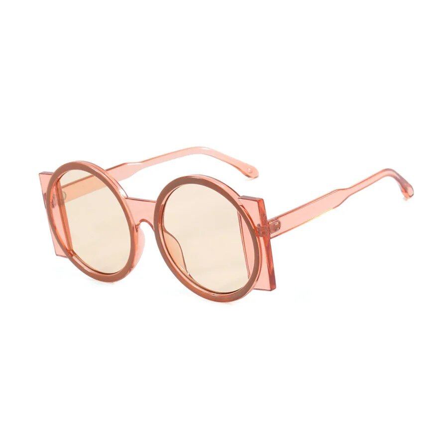 FEYE Round Two-Tone Sunglasses for Men and Women, Retro Fashion Eyewear for Outdoor, Hip Hop, Travel, Beach, and Decorative Glasses, Parallel Import
