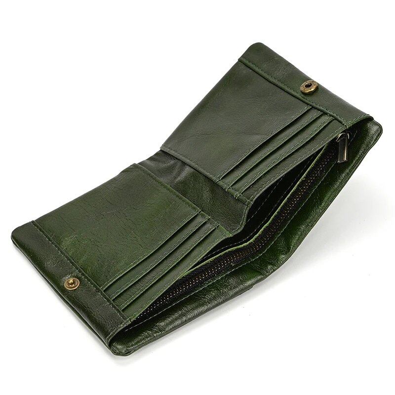 Newsbirds Leather Short Wallet, Card Case, Bifold, Coin Purse, Men's, Genuine Cowhide Leather with Zipper, Parallel Import