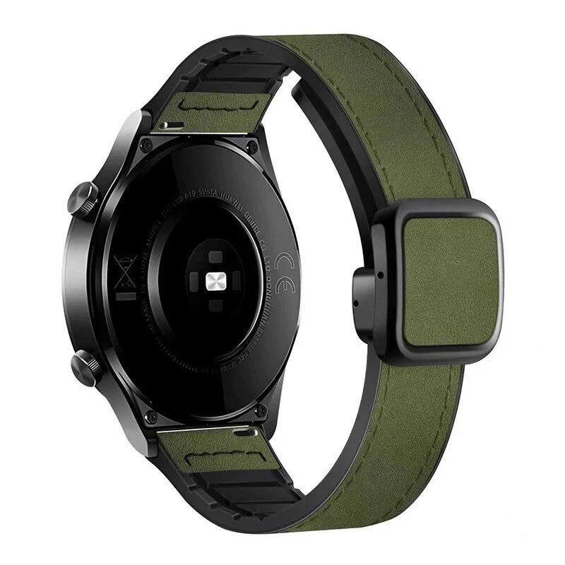 Huawei Watch GT 5 / GT 4 / GT 3 Pro / GT 2 対応 46mm 41mm レザーシリコンバンド 22mm ユニセックス ウォッチストラップ サイズ:22mmストラップ;バンドカラー: 並行輸入品