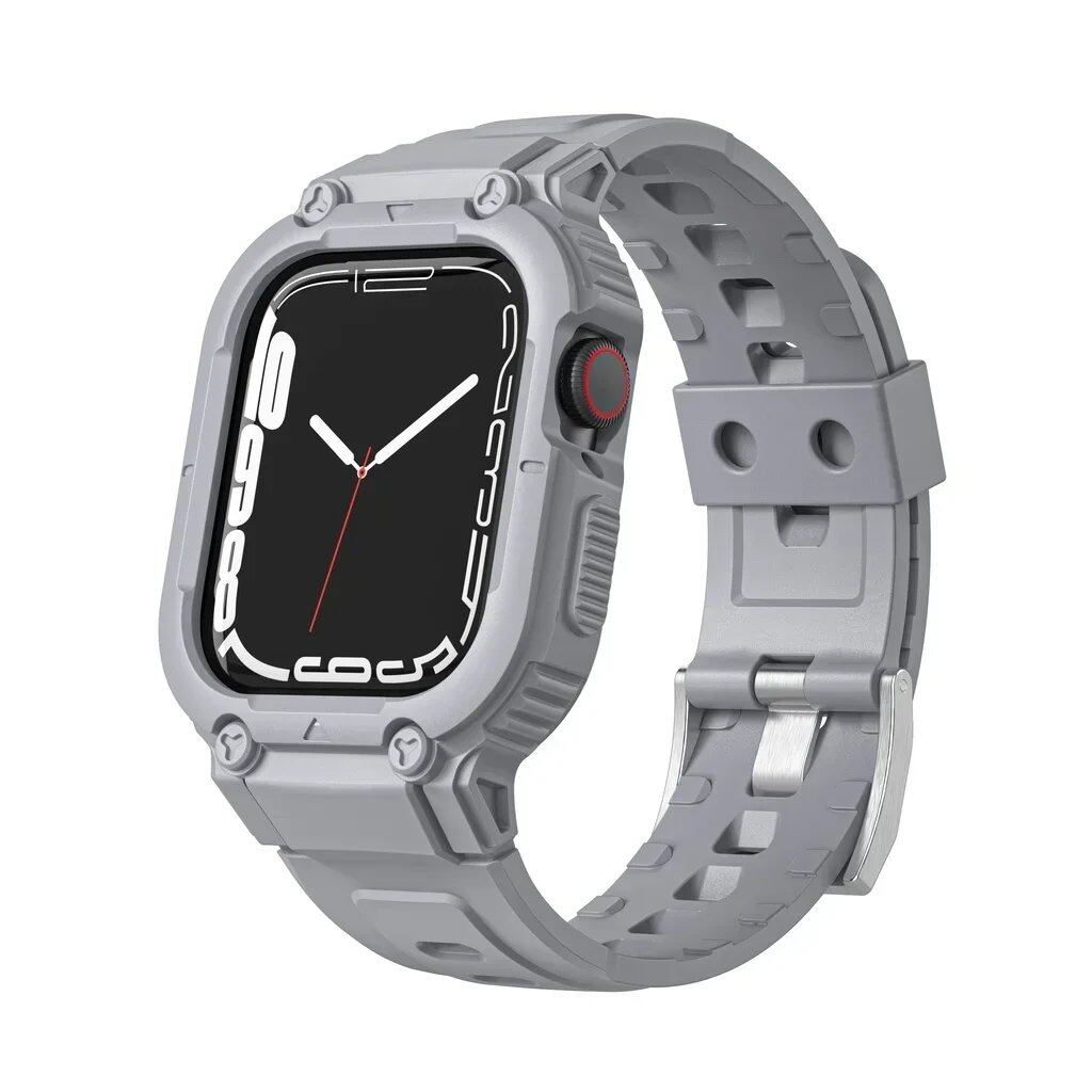 Apple Watch 45mm/49mm/44mm/41mm/40mm用 TPUバンドケース - iWatch Ultra/7/8/6/5/4対応 スポーツストラップ リストバンド アクセサリー サイズ:4 並行輸入品